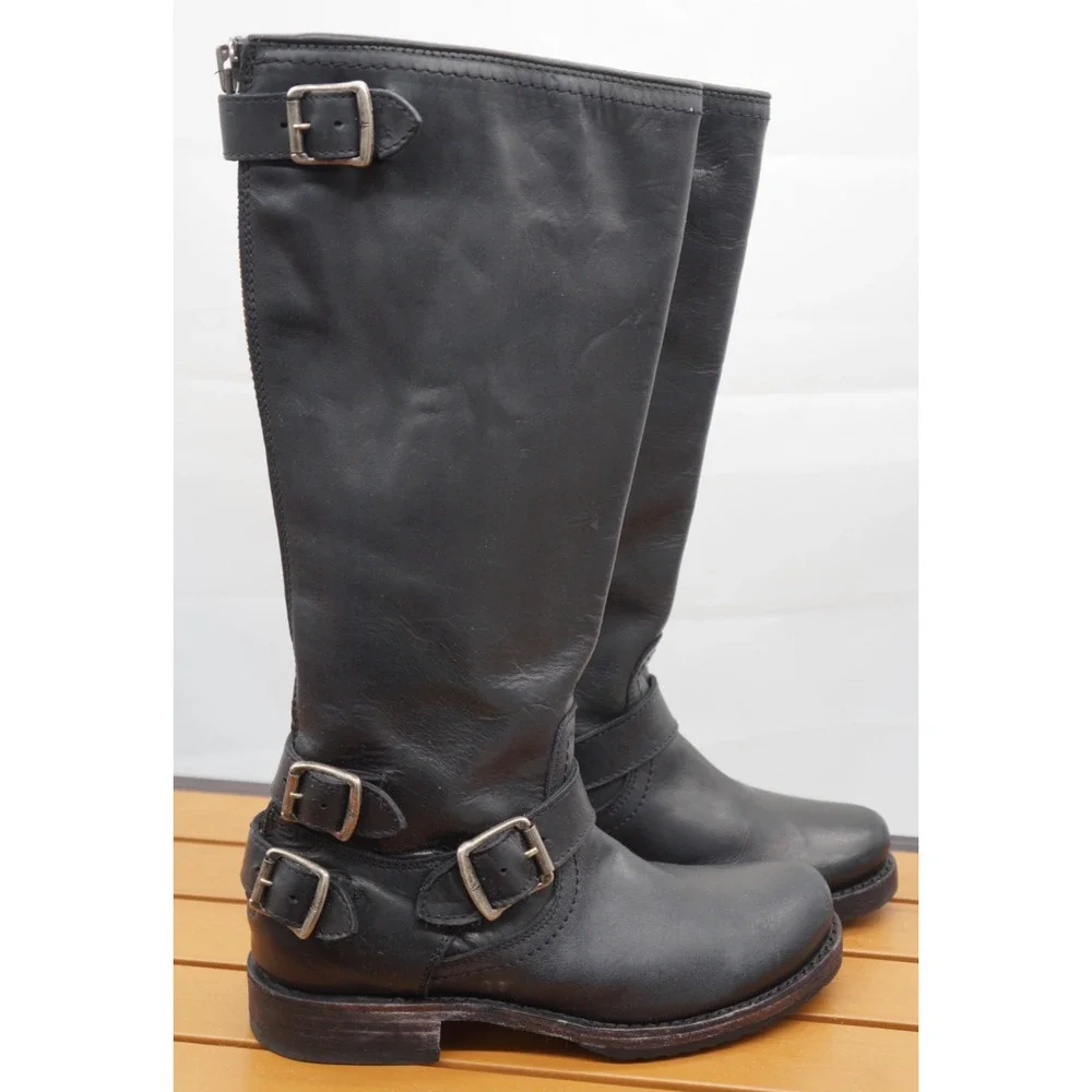 Frye Leather Womens Boots Veronica Back Zip Leather size 6.5B - Picture 2 of 9
